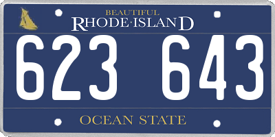 RI license plate 623643