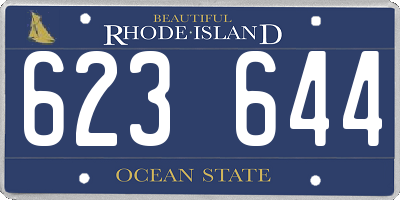 RI license plate 623644