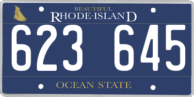 RI license plate 623645