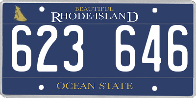 RI license plate 623646