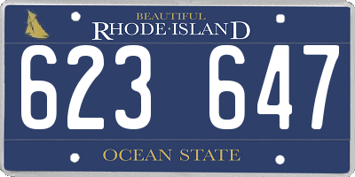 RI license plate 623647