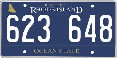 RI license plate 623648