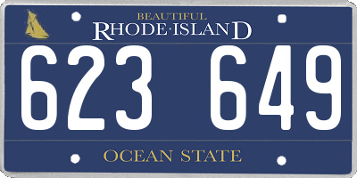 RI license plate 623649