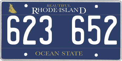 RI license plate 623652