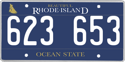 RI license plate 623653
