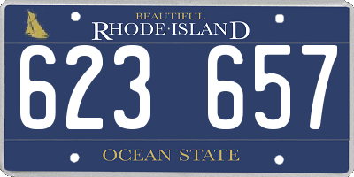 RI license plate 623657