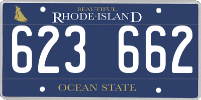 RI license plate 623662