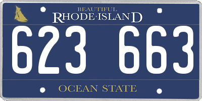 RI license plate 623663
