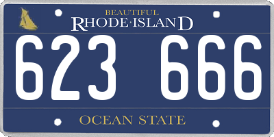 RI license plate 623666