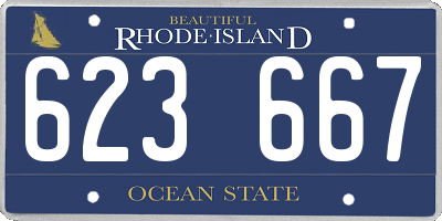 RI license plate 623667