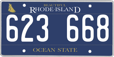 RI license plate 623668