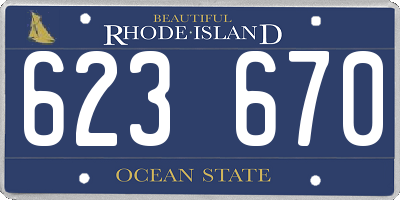 RI license plate 623670