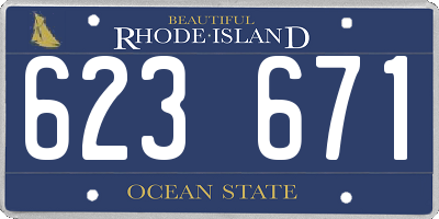 RI license plate 623671