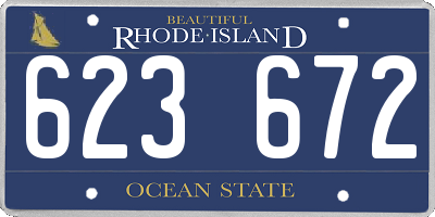 RI license plate 623672