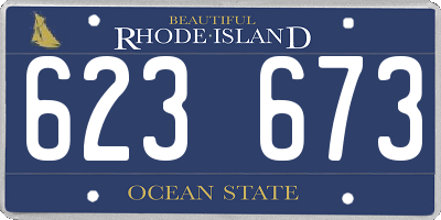 RI license plate 623673