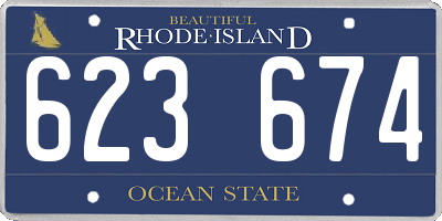 RI license plate 623674