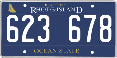 RI license plate 623678