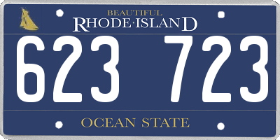 RI license plate 623723