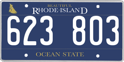 RI license plate 623803