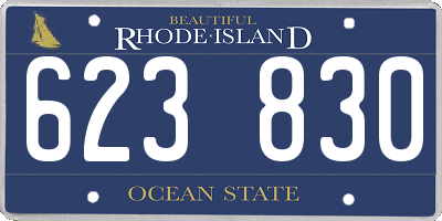 RI license plate 623830