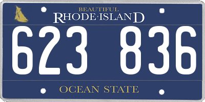 RI license plate 623836