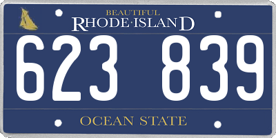 RI license plate 623839