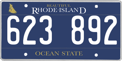 RI license plate 623892