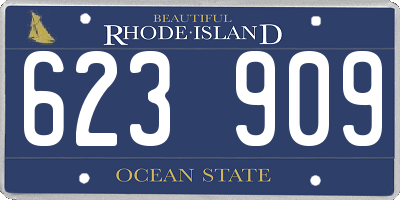 RI license plate 623909