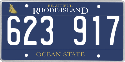 RI license plate 623917
