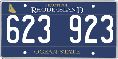 RI license plate 623923
