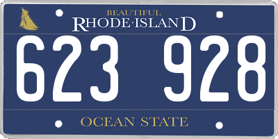 RI license plate 623928
