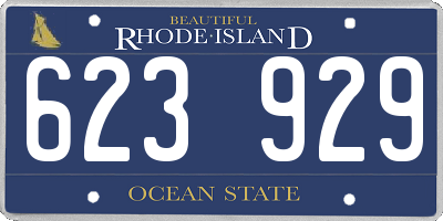 RI license plate 623929