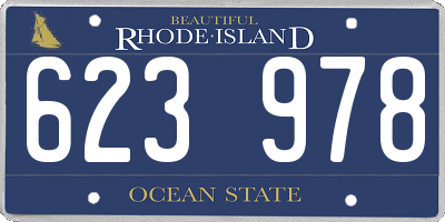 RI license plate 623978