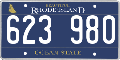 RI license plate 623980