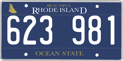 RI license plate 623981