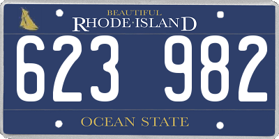 RI license plate 623982