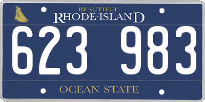 RI license plate 623983