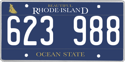 RI license plate 623988