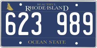 RI license plate 623989