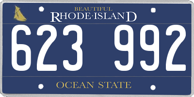 RI license plate 623992