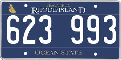 RI license plate 623993