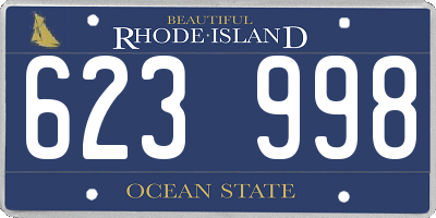 RI license plate 623998