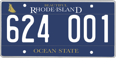 RI license plate 624001