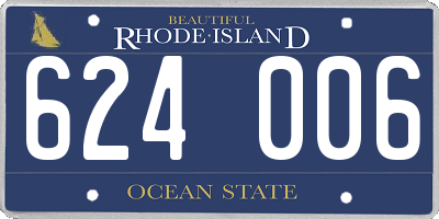 RI license plate 624006