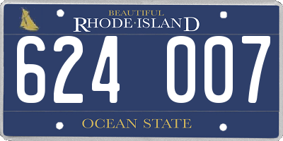 RI license plate 624007
