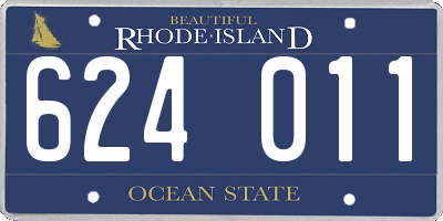RI license plate 624011