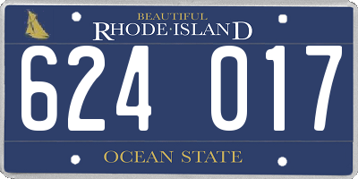 RI license plate 624017
