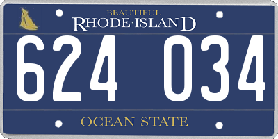 RI license plate 624034