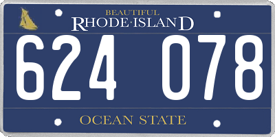 RI license plate 624078