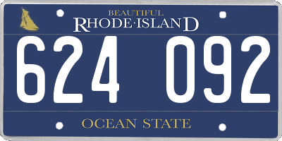RI license plate 624092